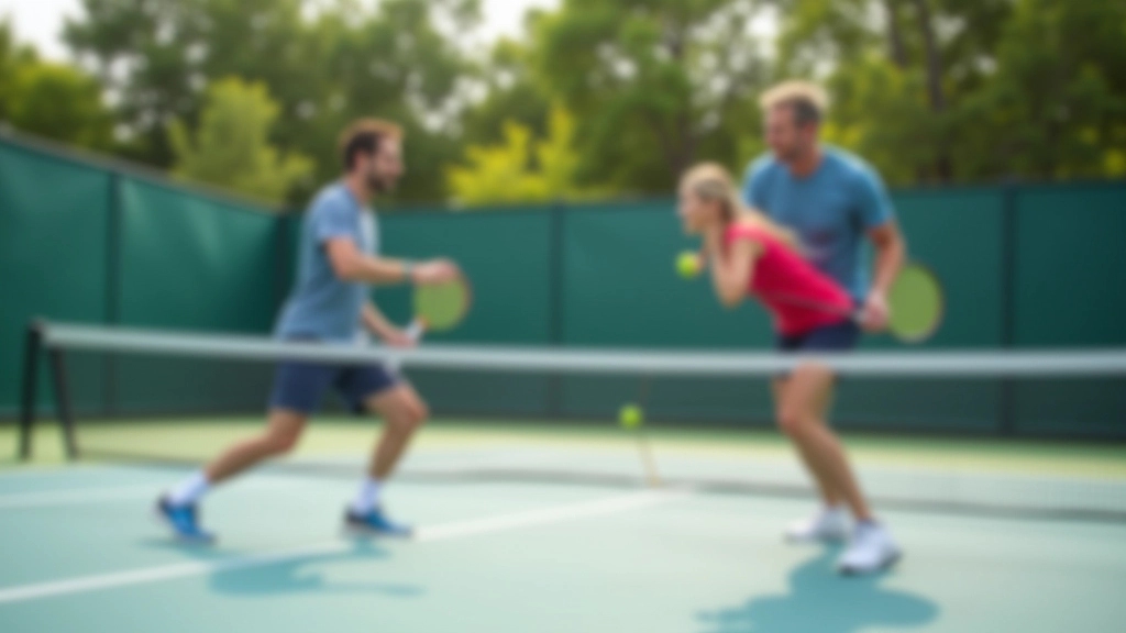 Tennis players during a mixed doubles match showing strategic court positioning, net play, and baseline formations