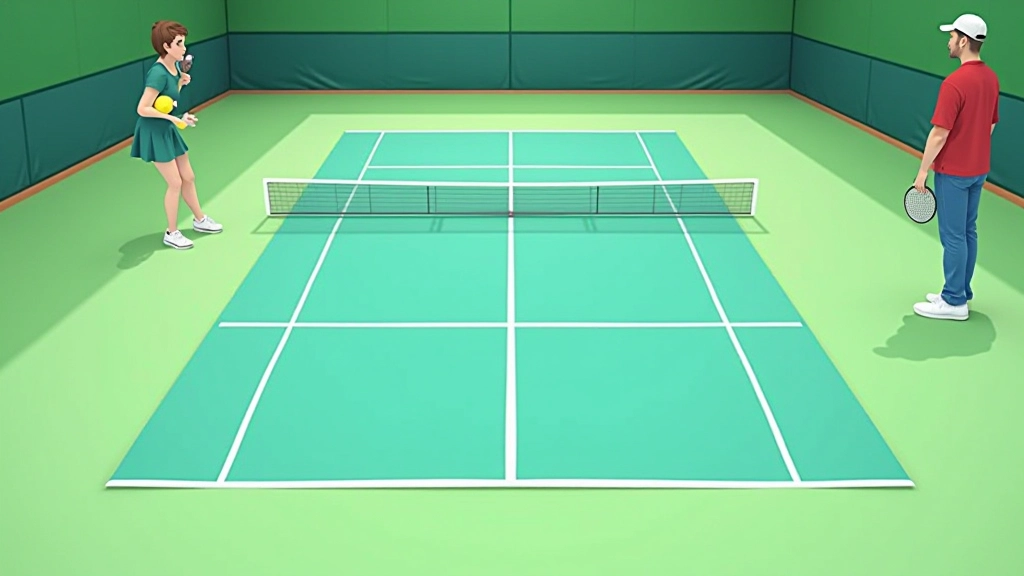 Pickleball court diagram showing kitchen no-volley zones, baseline, service line, net position and all court dimensions clearly marked
