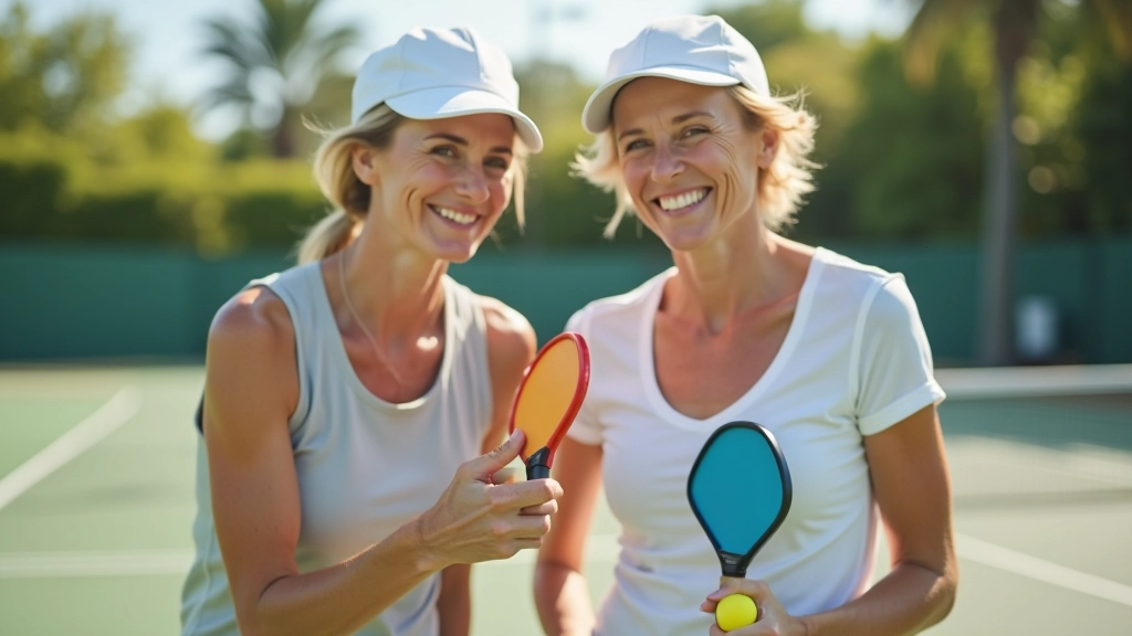 Doubles team celebrating after a match on the court